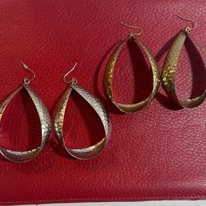 Chic Gold and Silver Teardrop Earrings